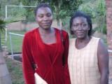 Mercy Atoo welcomed by Mashariki High School Matron (Right)