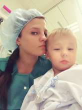 Domas with his mother