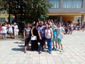 Aylin with Mr. Stoev and other students