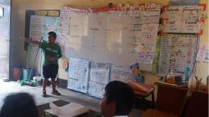 Luis angel teaching the class in a dynamic