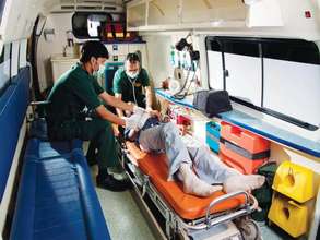 Inside the Aman Ambulance - Doctors and Paramedics