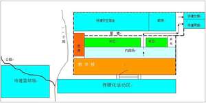 New school building and playground layout