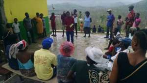 Youth Leader providing training in his village