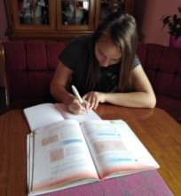 Djurdjina doing her homework