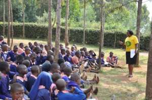 Karen during Child Protection Outreach in School