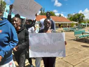 Grace Training students to walk against GBV