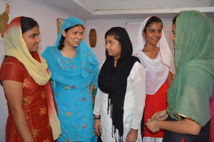 Students chatting together-Mahila SEWA