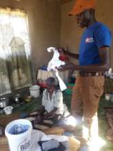 Bheki explaining the BGR bucket contents