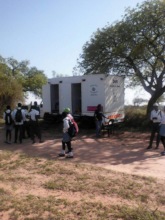 Mobile clinic parked in another rural community