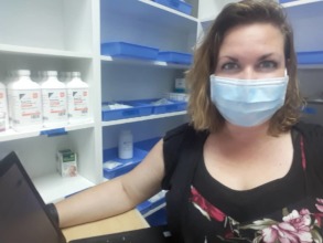Our Nurse Coordinator in the clinic pharmacy