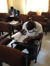 Students studying between classes