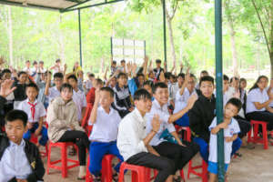 Students gathered for the award ceremony