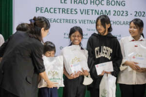 Dakrong recipients with the PeaceTrees Scholarship