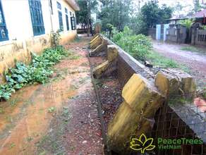 Kindergarten fence demolished by a storm