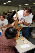 Volunteers at International Festival at Japan Blind Association