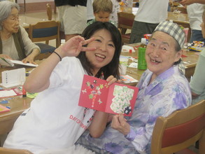 Making greeting cards at the Senior Home