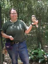 Ashly with Sheila, the Kookaburra!