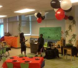 Setting up for our Grand Opening