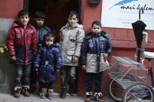 Winter clothes reached to children