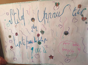 Poster from neighborhood children