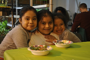 Children Enjoy Teen-Led Salad-Making Demo