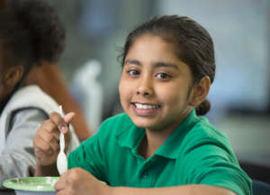 Anima, 6th grade, enjoys a healthy snack she made
