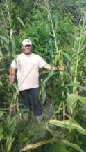 Larry with his corn.
