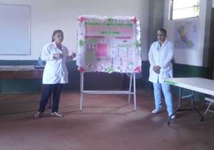 Staff from the health center lead the session
