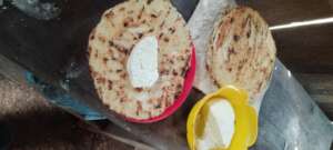 Last process of the cooked corn (Fresh Tortillas)