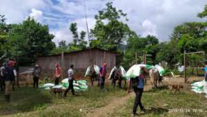 Farmers collecting the inputs