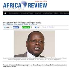 Sex For Marks Common in Kenyan Universities