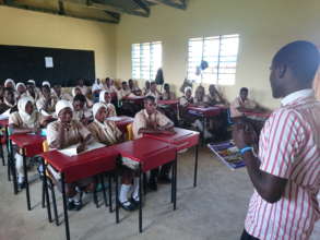 Students being taught in the new classrooms