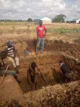Digging the hole for the pit toilet