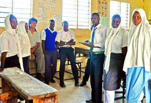 Gabriel striking a pose with Buyani Students