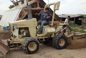 Bryan Deans backfilling on the build site