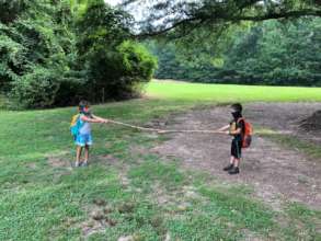 Maya and Nate practice Social Distancing