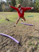 Axel tests his leaping skills