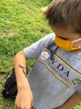 Rory with catepillars