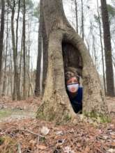 Ryan gets comfortable in his perfect hiding spot