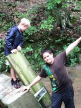 James and friend exploring