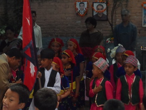 Children performing folk dance in schools program