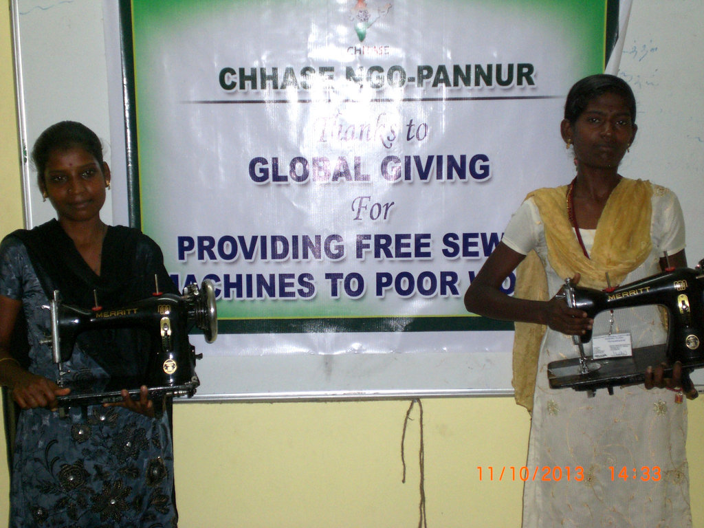 sewing machine to poor youth to earn income