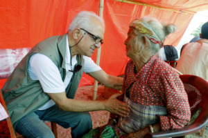 Dr. Ashok Banskota, in the field