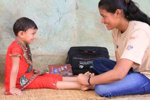 Physical therapy exercises with Sumitra