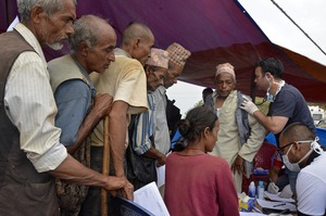 Patients lined up