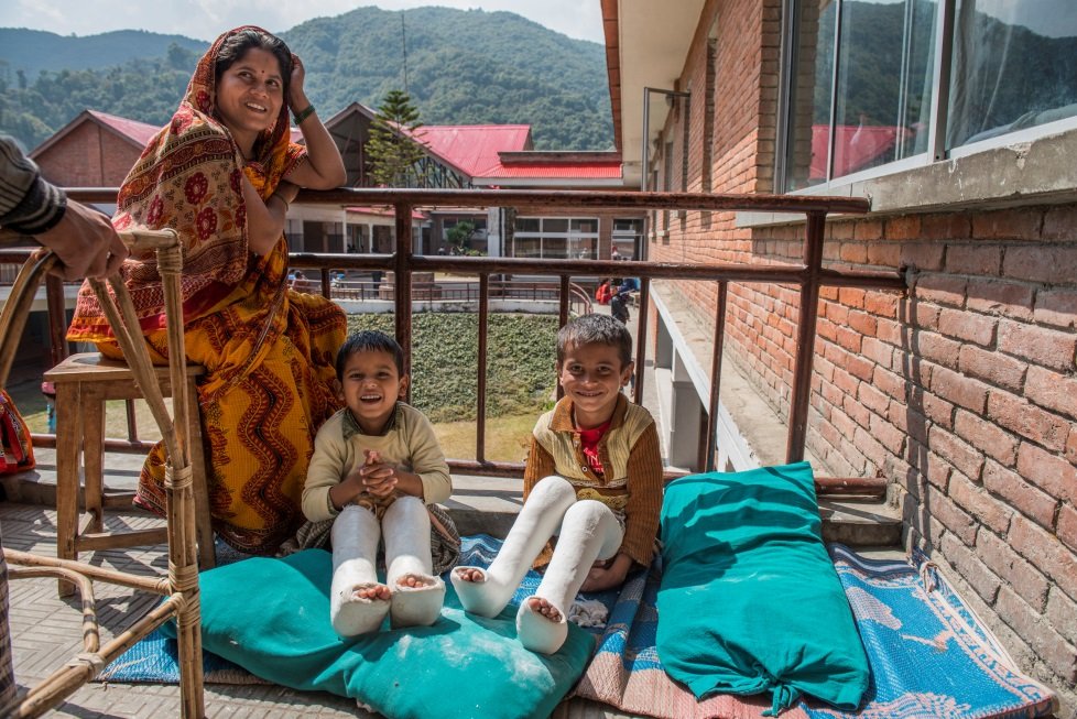 A family recuperating at HRDC