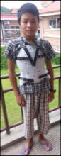 Keman wearing his corrective brace.