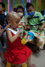 Patients enjoying WCC's party