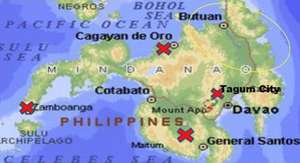 Map of Satellite Centers in Mindanao