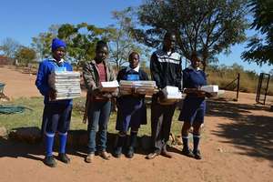 Mvuthu students just after purchasing stationery